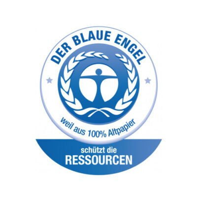 Logo vom Blauer Engel 100% Altpapier