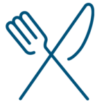 Strichzeichnung Gabel und Messer