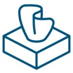 Strichzeichnung Taschentüchern in einer Box für die Betriebshygiene