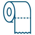 Strichzeichnung einer Rolle Toilettenpapier für die Betriebshygiene