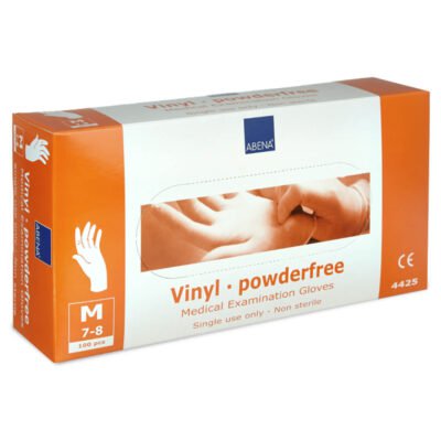 weiße puderfreie Vinyl-Handschuhe in Größe M