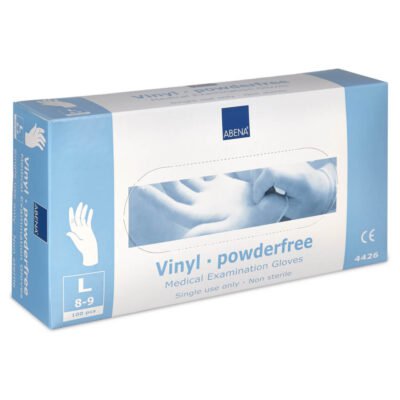 weiße puderfreie Vinyl-Handschuhe in Größe L