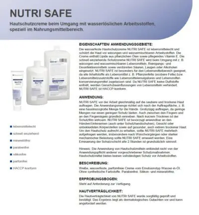 Nutri Safe Hautschutzchutzcreme Physioderm 1 Liter Neptuneflasche – Bild 3