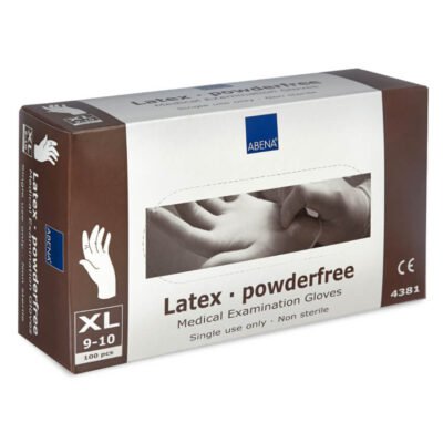 naturfarbene puderfreie Latex-Handschuhe in Größe XL