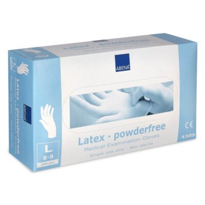 naturfarbene puderfreie Latex-Handschuhe in Größe L