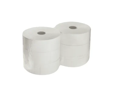 Toilettenpapier Großrolle, 6 Großrollen, recycling, weiß, 2 Lagen, 380m, 1727 Blatt, 9 cm x 22cm