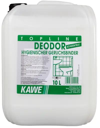 DEODOR hygienischer Geruchsbinder 10 Liter Beseitigt gründlich und langanhaltend alle unangenehmen Gerüche. Der unaufdringliche Duft wird selbst bei Dauerverwendung als sehr angenehm empfunden. DEODOR Geruchsbinder ist sehr gut materialverträglich und hat sich bestens bewährt in Kliniken, Pflegeheimen, Sanitär- und Umkleideräumen, Kindergärten und Schulen; in der Gastronomie, in Pensionen und Hotels; im Haushalt, in der Industrie und Landwirtschaft