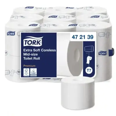 Tork 472139 Premium extra weiches hülsenloses Midi Toilettenpapier T7 3-lagig