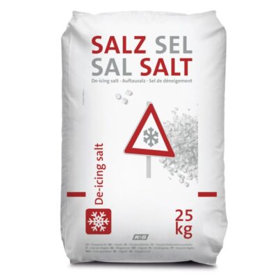 Streusalz  - Auftausalz im 25 kg Sack. Das verpackte Auftausalz überzeugt mit seinem hohen NaCl-Gehalt und der tauwirksamen Mischung aus feinen und groben Salzkristallen, VE 25 KG Sack, Art.Nr.: 51395